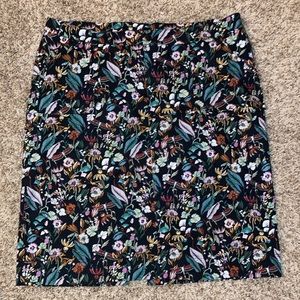 CJ banks black floral print midi skirt